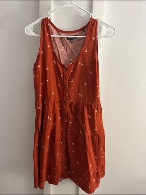 Toad&Co Rust Orange Floral-Print Sleeveless Dress